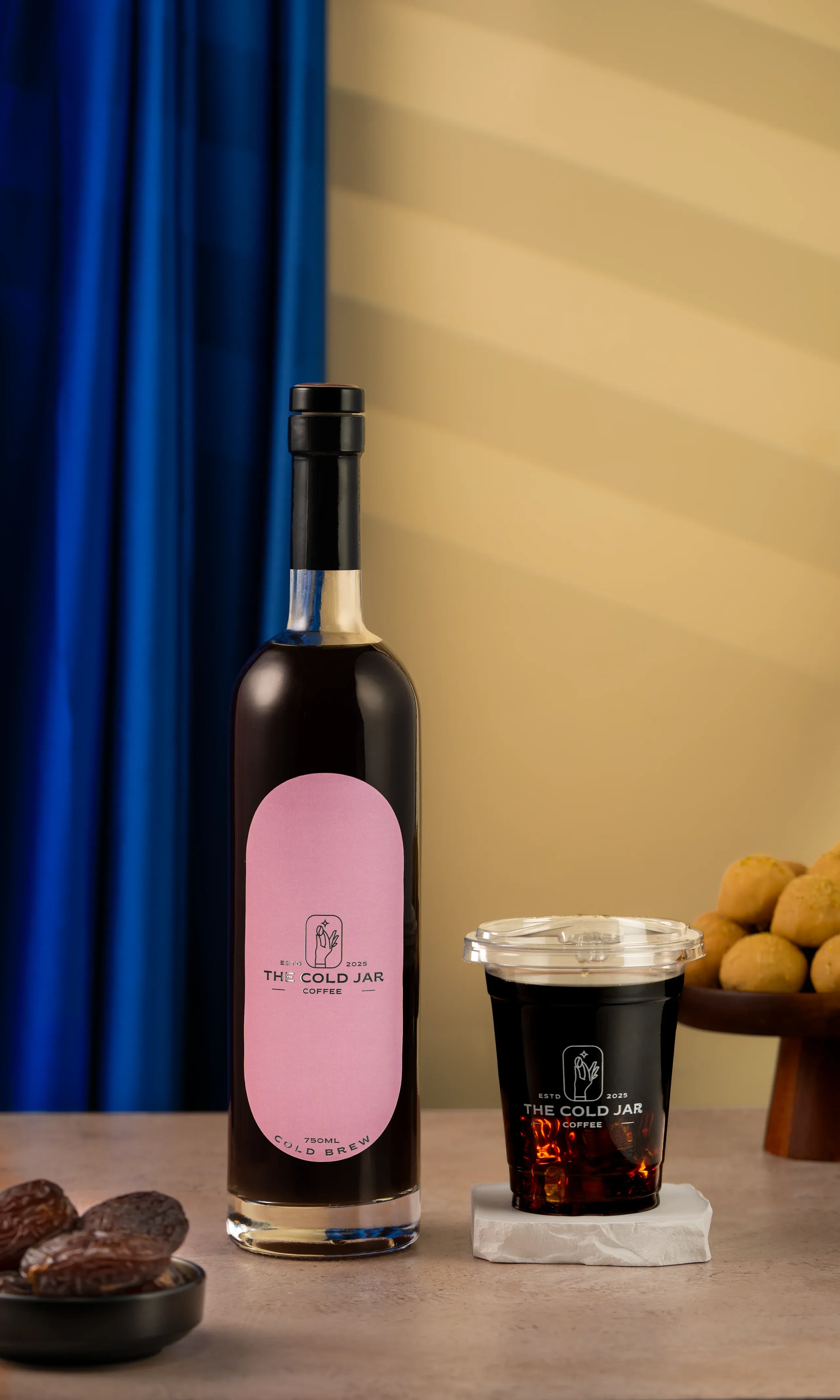 The Cold Jar bottled coffee shot under controlled studio lighting by MIROIR Studio